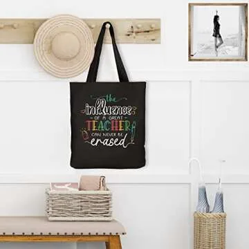 CARAKNOTS Teacher Bag Canvas Tote for Gifts & Appreciation