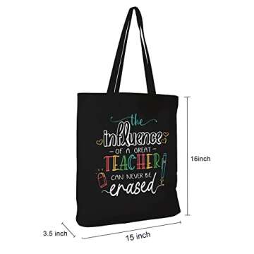 CARAKNOTS Teacher Bag Canvas Tote for Gifts & Appreciation
