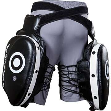 Fairtex Thigh Pads with Syntek Leather - Heavy Duty, Maximum Shock Absorbency for Muay Thai & Kickboxing. Durable, Comfortable, and Versatile Training Gear(Black/Standard)