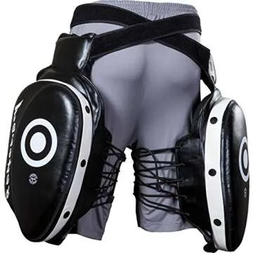 Fairtex Thigh Pads with Syntek Leather - Heavy Duty, Maximum Shock Absorbency for Muay Thai & Kickboxing. Durable, Comfortable, and Versatile Training Gear(Black/Standard)