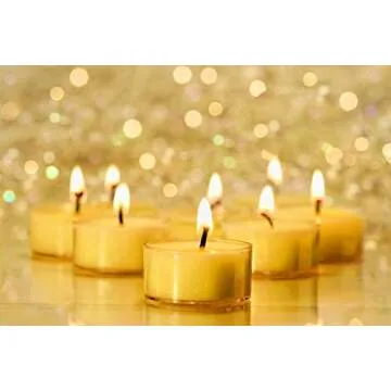 Pure Beeswax Tea Lights - Handcrafted & Unscented 12 Pack