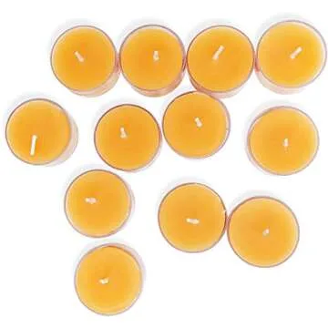 Pure Beeswax Tea Lights - Handcrafted & Unscented 12 Pack