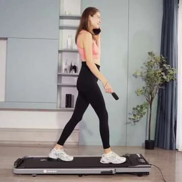 DeerRun 3 in 1 Folding Treadmills for Home, 3.0HP Powerful and Quiet Under Desk Treadmill, 300 lbs Capacity Foldable Walking Pad with Remote Control and Space Saving, Free Installation, Sliver