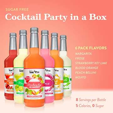 Jordan's Skinny Syrups Sugar Free Cocktail Syrup, Cocktail Mixers for Drinks, 3 Margarita Mix + Peac...