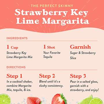 Jordan's Skinny Syrups Sugar Free Cocktail Syrup, Cocktail Mixers for Drinks, 3 Margarita Mix + Peach Bellini, Mojito and Frose Syrups for Cocktails and Mocktails, 25.4 Fl Oz, 6 Variety Party Pack