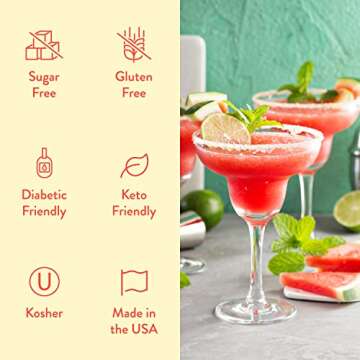 Jordan's Skinny Syrups Sugar Free Cocktail Syrup, Cocktail Mixers for Drinks, 3 Margarita Mix + Peach Bellini, Mojito and Frose Syrups for Cocktails and Mocktails, 25.4 Fl Oz, 6 Variety Party Pack