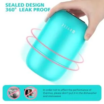 WayEee Food Containers for Hot Food Insulated Food Jar, Vacuum Bento Box Lunch Containers 16 oz for Kids Adults, Airtight Stainless Steel Soup Containers with Spoon, for School, Travel, Picnic - Blue