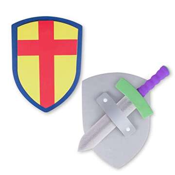 Super Z Outlet Children's Foam Toy Medieval Joust Sword & Shield Knight Set Lightweight Safe for Bir...