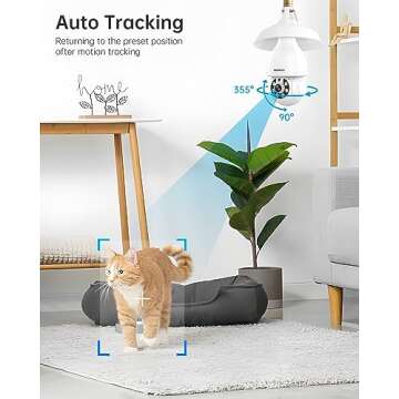WESECUU Light Bulb Security Camera, 2.4G/5G WiFi Security Cameras Wireless Outdoor Indoor for Home Security, 2-Way Talk, Human Detection, Color Night Vision, Compatible with Alexa
