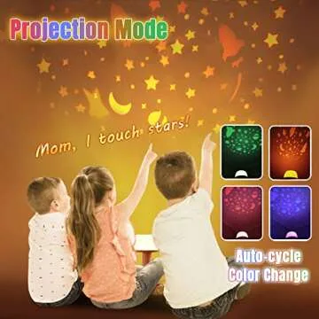 LICKLIP Toddler Night Light Lamp, Dimmable LED Bedside Lamp with Star Projector, Kids Lights Timer Design & Color Changing, Portable Rechargeable Cute Gifts for Children Bedroom