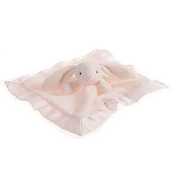 Apricot Lamb Stuffed Animals Pink Bunny Rabbit Security Blanket Infant Nursery Character Blanket Luxury Snuggler Plush Baby Lovey(Pink Bunny, 13 Inches)