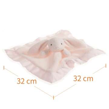 Apricot Lamb Stuffed Animals Pink Bunny Rabbit Security Blanket Infant Nursery Character Blanket Luxury Snuggler Plush Baby Lovey(Pink Bunny, 13 Inches)