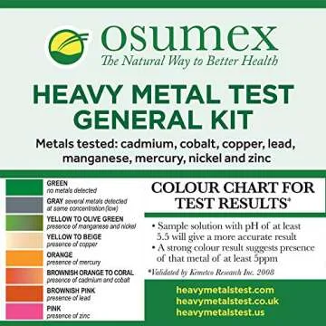 Osumex Heavy Metal Test General Kit for Humans 2 Pack - 8 Range Heavy Metal Urine Test Kits, Metal Testing Kit, Heavy Metal Testing Kit, Urine Metal Tester Heavy Metal Detection, Heavy Metals Test Kit