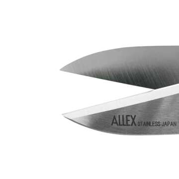 ALLEX Japanese Thread Snips for Sewing and Embroidery 4.1" (Medium), Made in JAPAN, Spring Loaded Small Thread Snippers Scissors, Black