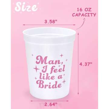Nefelibata Bachelorette Party Cups - 12 Pack Let's Go Girls Reusable Cups Plastic Cowgirl Bridal Shower 70s Theme Retro Bachelorette Party Supplies Favors Decorations