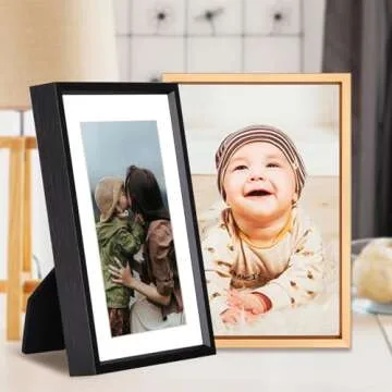 BKABOT 8.5x11 Picture Frame Set of 3, Gold Metal Photo Frames with HD Glass, Fits 5x7 with Mat or 8.5x11 without Mat, Wall Hanging and Table Display