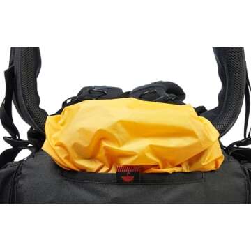 Amazon Basics Internal Frame Hiking Camping Rucksack Backpack with Rainfly - 15.5 x 7 x 32 Inches, 65 Liters, Green