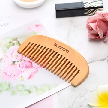 BOMEIYI 100% Boar Bristle Hair Brush Set (Medium). Soft Natural Bristles for Thin and Fine Hair. Restore Shine And Texture. Wooden Comb and Travel Bag Included.