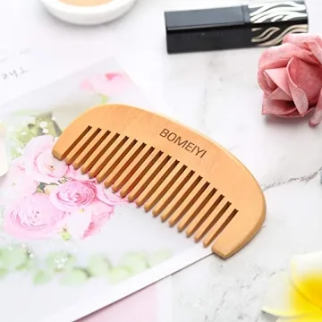 BOMEIYI 100% Boar Bristle Hair Brush Set (Medium). Soft Natural Bristles for Thin and Fine Hair. Restore Shine And Texture. Wooden Comb and Travel Bag Included.