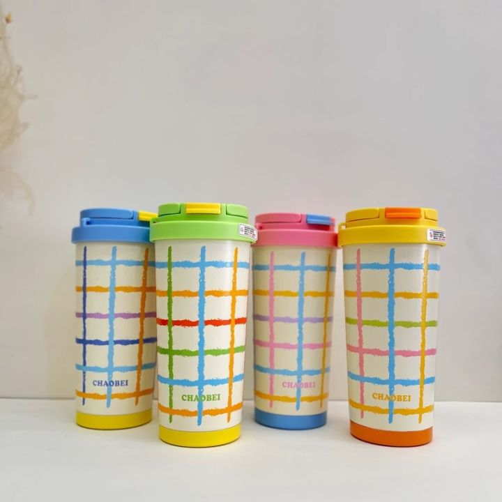 تراول ماگ رنگین کمون استیل 316 دوجداره  ۵۲۰ میل