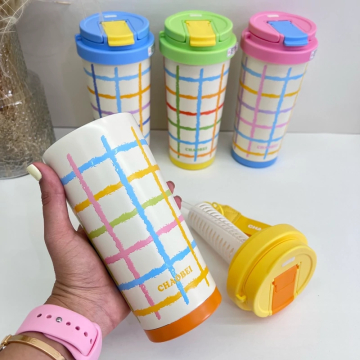 تراول ماگ رنگین کمون استیل 316 دوجداره  ۵۲۰ میل