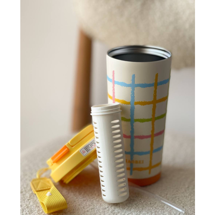 تراول ماگ رنگین کمون استیل 316 دوجداره  ۵۲۰ میل