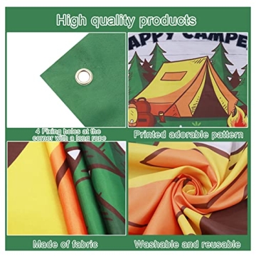 Roetyce Happy Camper Banner for Camping Parties