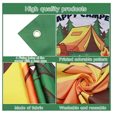 Roetyce Happy Camper Banner for Camping Parties
