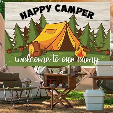 Roetyce Happy Camper Banner for Camping Parties