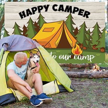 Roetyce Happy Camper Banner for Camping Parties