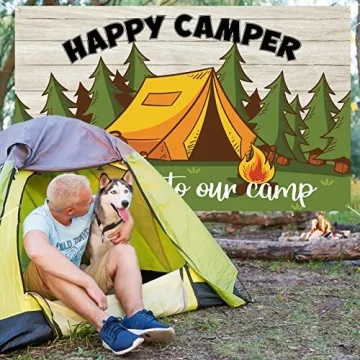 Roetyce Happy Camper Banner for Camping Parties