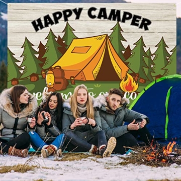 Roetyce Happy Camper Banner for Camping Parties