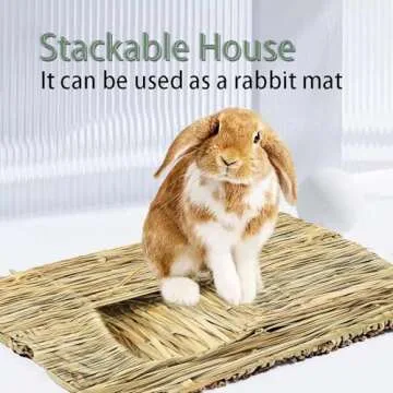 WUWEOT Foldable Grass Bunny House for Small Animals