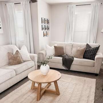 INOVADAY Elegant Blackout Curtains 2 Panels, 108 Inches, Back Tab/Rod Pocket, Bright White