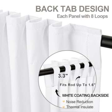 Shop INOVADAY 100% Blackout Curtains 108 Inches Set