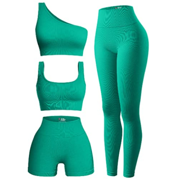 Versatile OQQ Women's 4 Piece Outfit Set in Vibrant Green