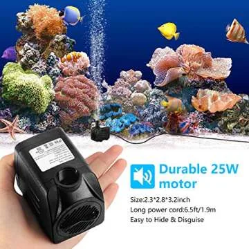 CWKJ Fountain Pump 400GPH Perfect for Aquariums and Ponds