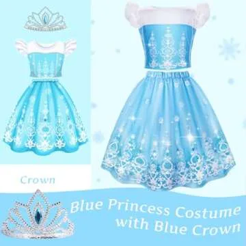 Meland Princess Dress Up - Dress Up Clothes for Girls with Toys,Christmas Birthday Gift for Toddler Girls 3,4,5,6,7,8 Years