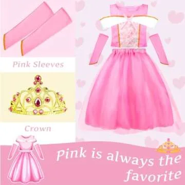 Meland Princess Dress Up - Dress Up Clothes for Girls with Toys,Christmas Birthday Gift for Toddler Girls 3,4,5,6,7,8 Years