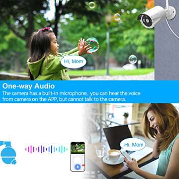 Cromorc 10CH Expandable Wireless Security Camera System with 10.1" Monitor 4pcs 5MP Indoor Outdoor Camera 1-Way Audio Night Vision Motion Detection Home Business CCTV Surveillance 1TB HDD