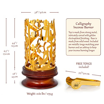 Elegant AM Bakhoor Calligraphy Incense Burner for All