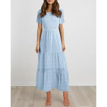 BTFBM Women Floral Maxi Dress for Casual & Formal