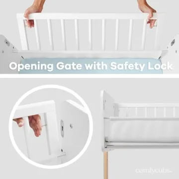 Comfy Cubs Wooden Bedside Bassinet Sleeper for Newborns