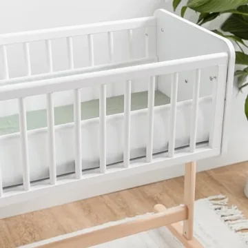 Comfy Cubs Wooden Bedside Bassinet Sleeper for Newborns