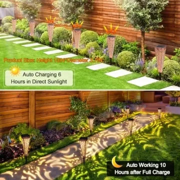 6Pcs Solar Pathway Garden Lights - Waterproof LED Stakes