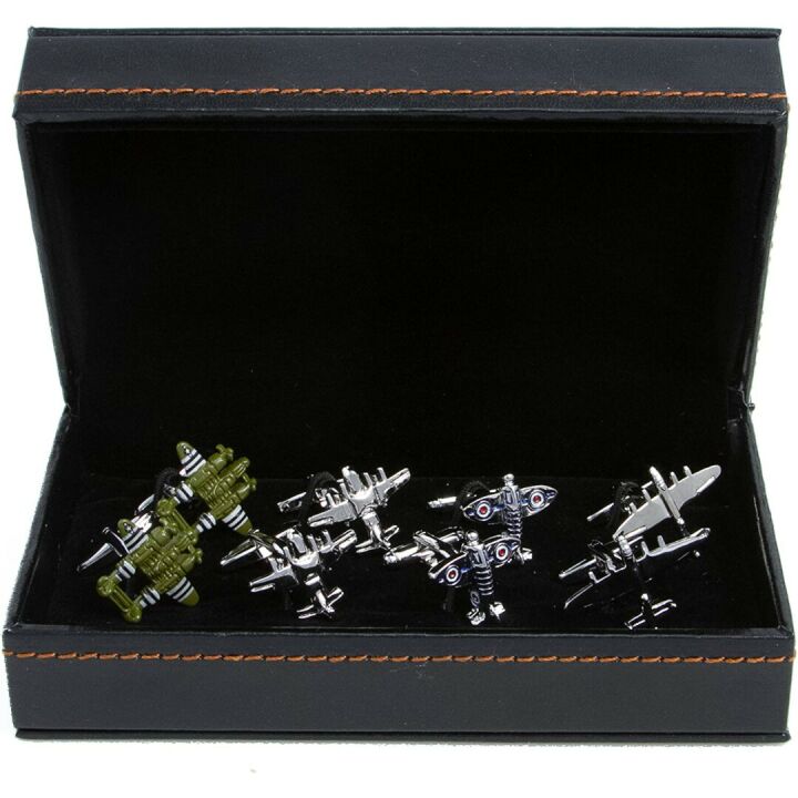 MRCUFF Airplane Cufflinks - 4 Pairs Gift Box