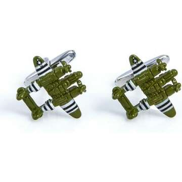 MRCUFF Airplane Cufflinks - 4 Pairs Gift Box