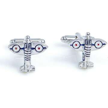 MRCUFF Airplane Cufflinks - 4 Pairs Gift Box