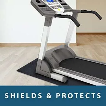 MotionTex Exercise Equipment Mat for Under Treadmill, Rowing Machine, Elliptical, Fitness Equipment, Home Gym Floor Protection, 36" x 72", Black