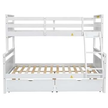 Merax Twin Over Full Bunk Bed with Storage & Safety Features